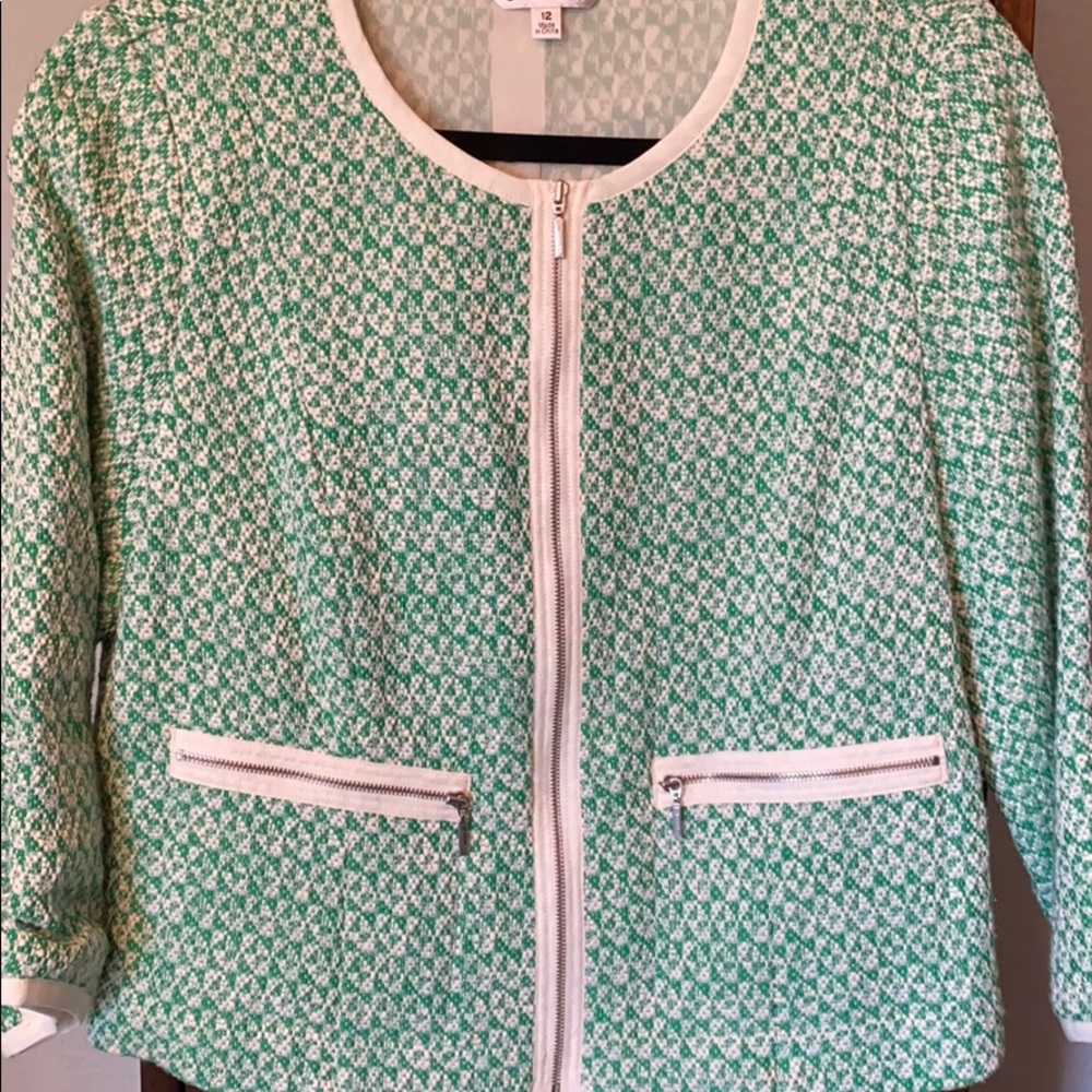 Cabi green tweed blazer size 12